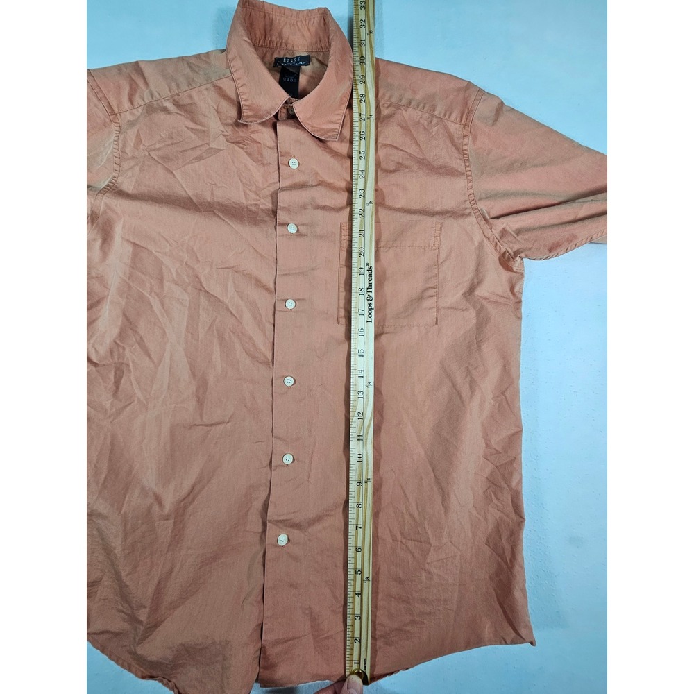 Crazy Horse Mens Short‎ Sleeve Button Up Shirt Burnt Orange Rust Size L Pocket - Picture 4 of 8